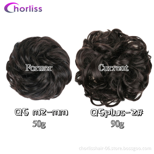 Wholesale Cheap 90g Messy Curly Hairpieces for Women Hair Bun Elastic Scrunchie Chignon Updo Curly Synthetic Hair chignon